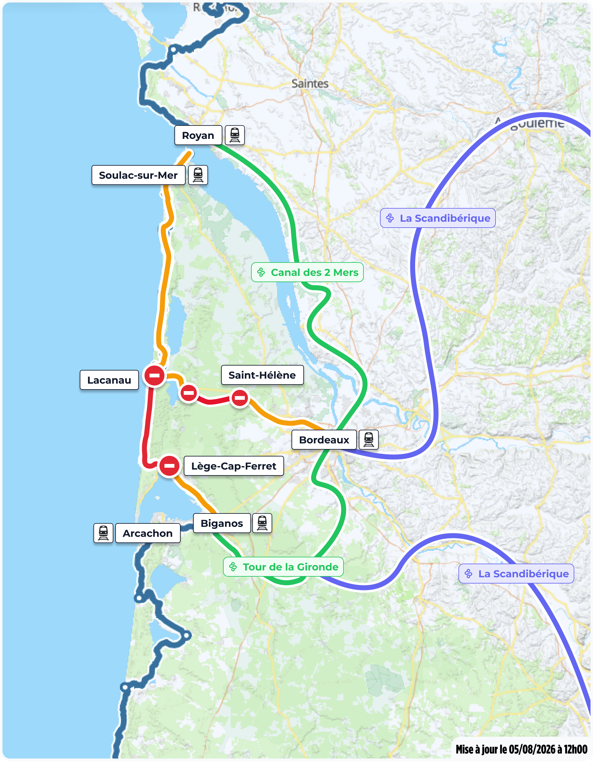 Map of affected sectors