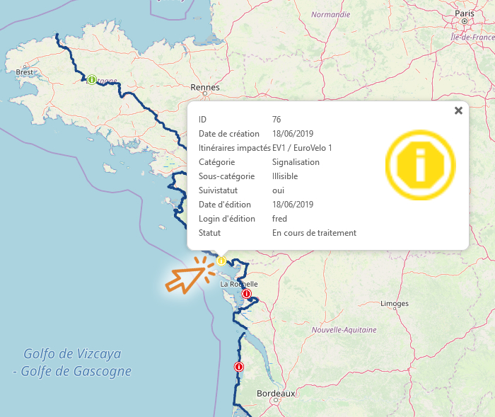 signalements en cours sur la velodyssee