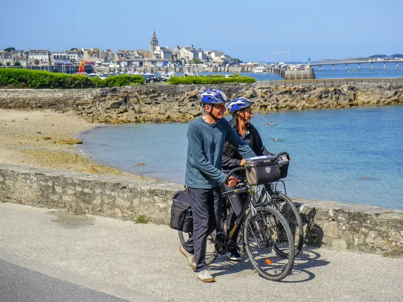 Vue sur le port et la ville de Roscoff