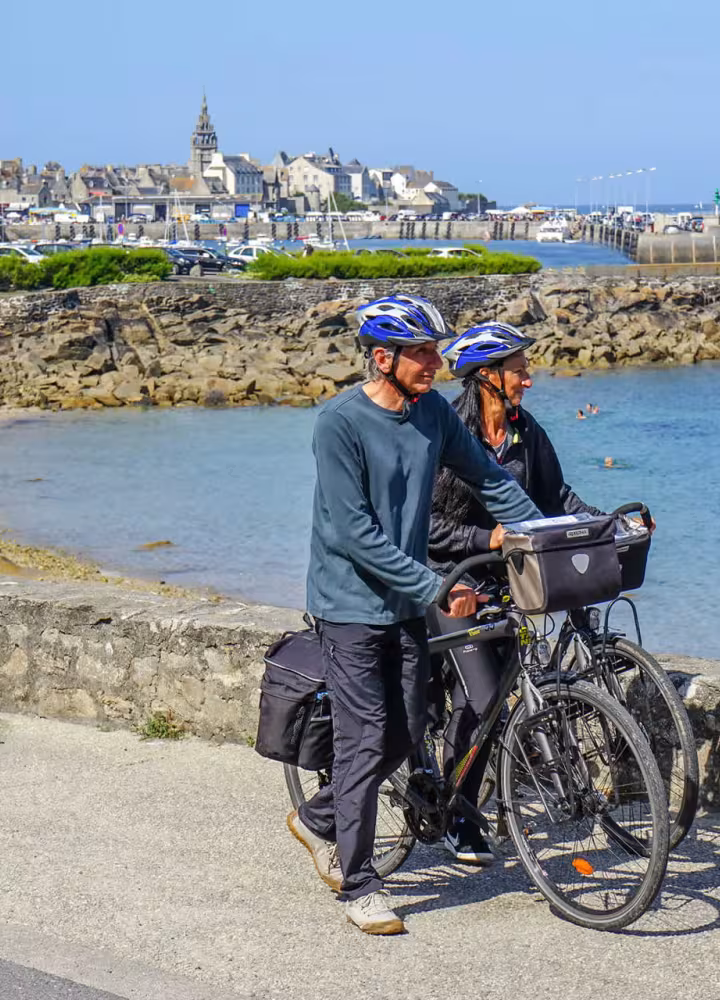 Vue sur le port et la ville de Roscoff