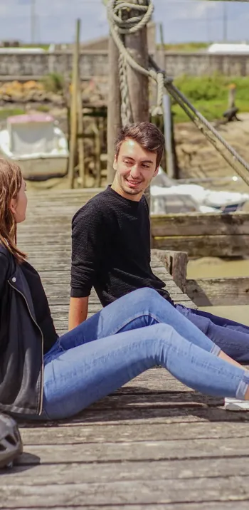 Petite pause au port du Bec à Beauvoir-sur-mer